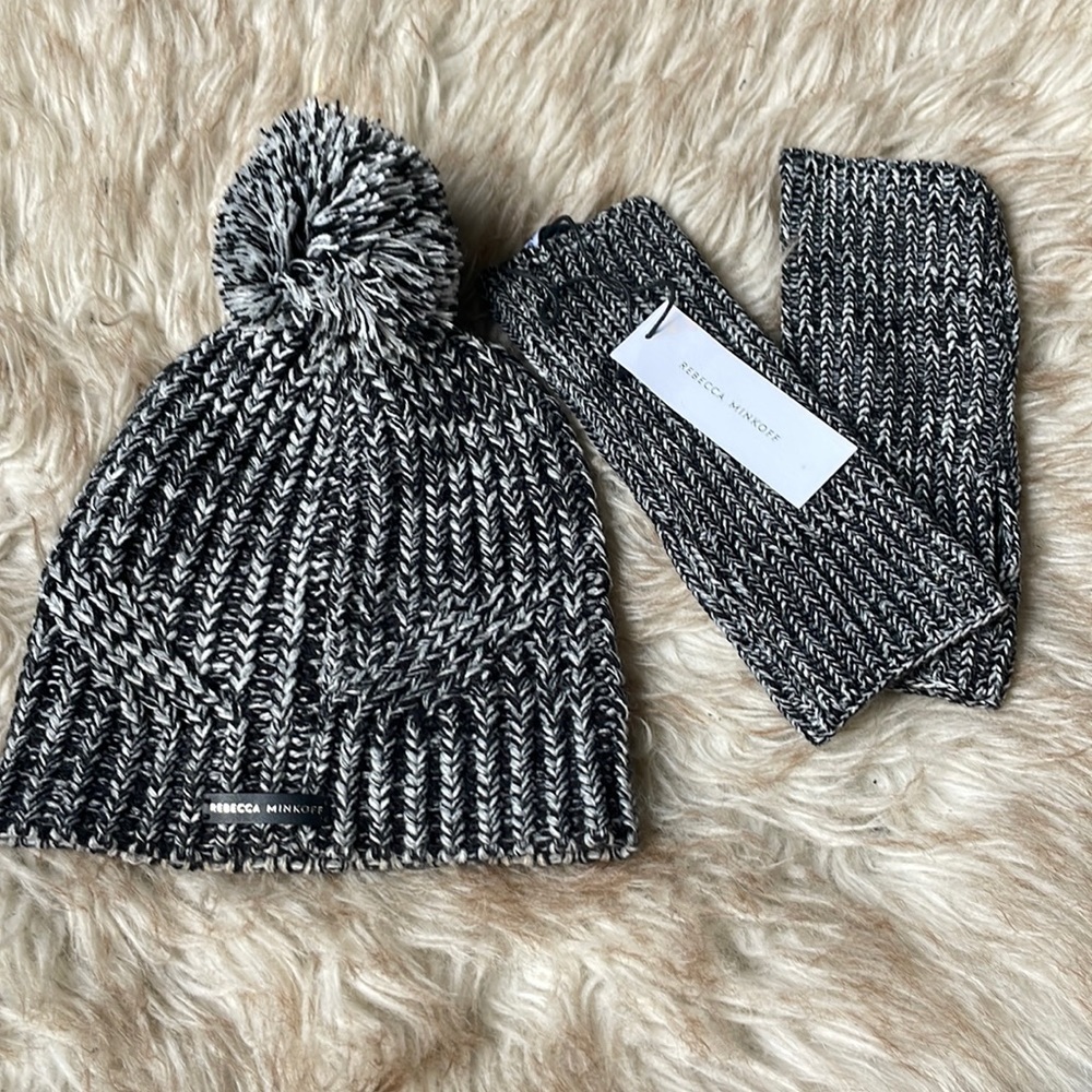 Rebecca Minkoff Beanie & Hand Warmer Set
